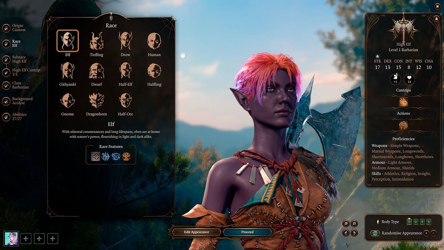 Image: Ensigame.com / Elf race in BG3