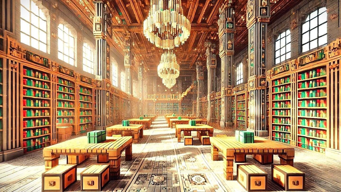 Conhecimento o poder no Minecraft uma receita para uma estante de livros
