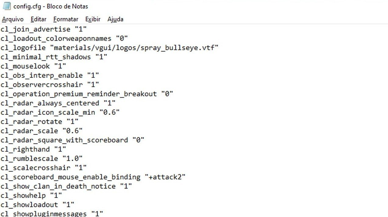 Parte da config no CS:GO do F0rest, jogador profissional; Foto: maisesports.com.br