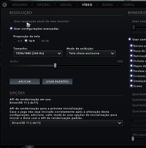 Fonte: Configurações Dota 2