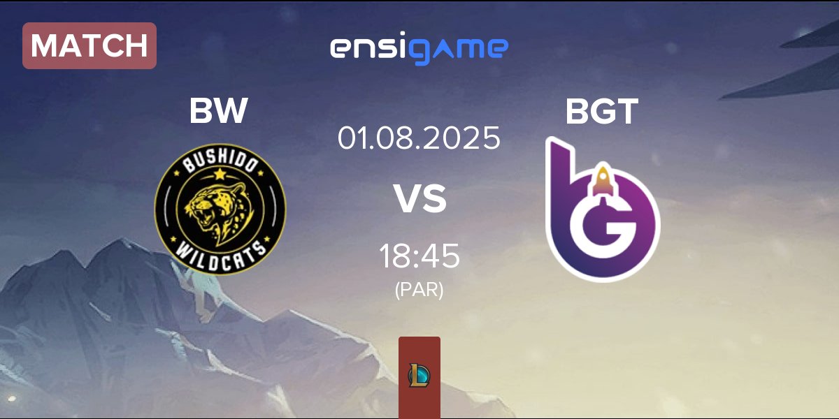 Partida Bushido Wildcats BW vs BoostGate Esports BGT | 01.08