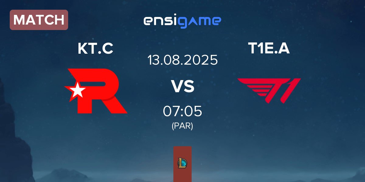 Partida KT Rolster Challengers KT.C vs T1 Esports Academy T1E.A | 13.08