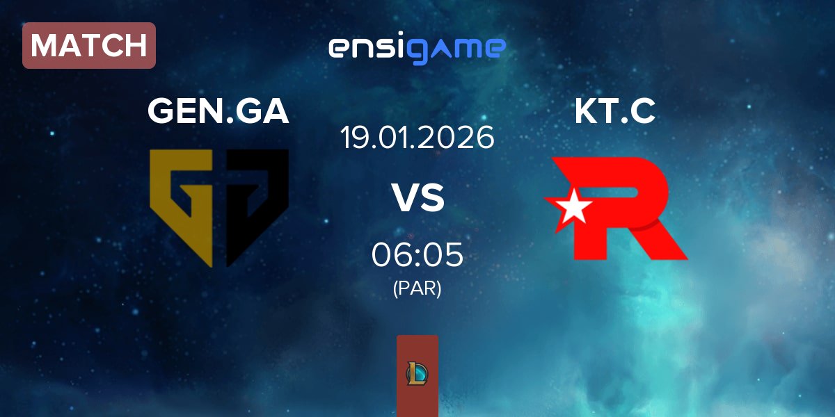 Partida Gen.G Global Academy GGA vs KT Rolster Challengers KT.C | 19.01