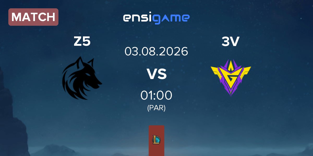 Partida Zeu5 Esports Z5 vs 3V Team 3V | 03.08