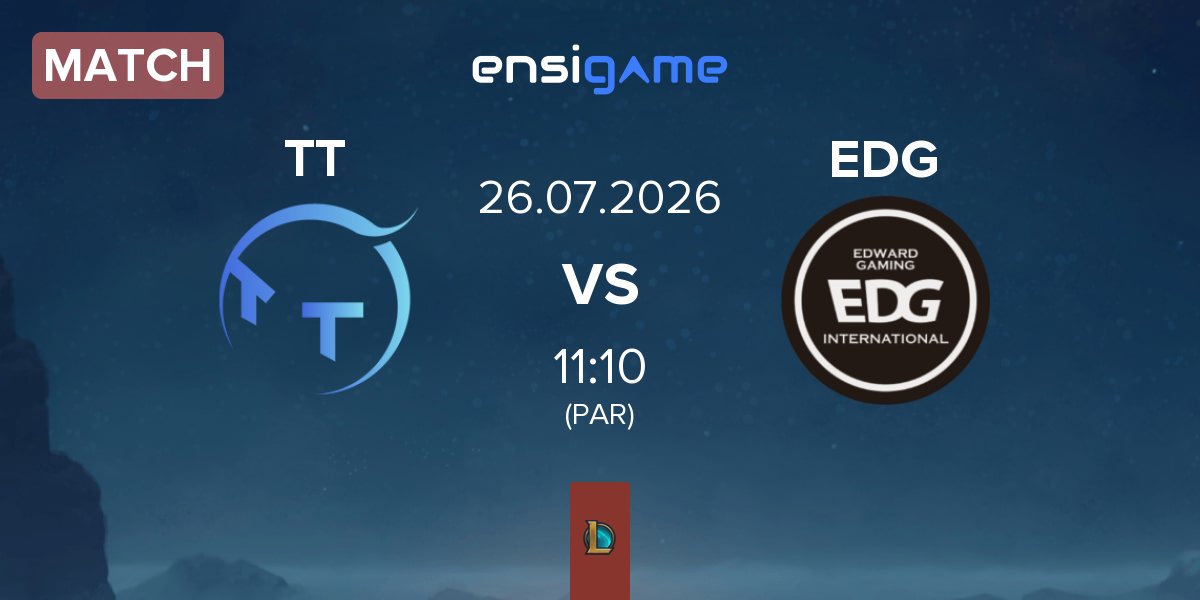 Partida ThunderTalk Gaming TT vs EDward Gaming EDG | 26.07