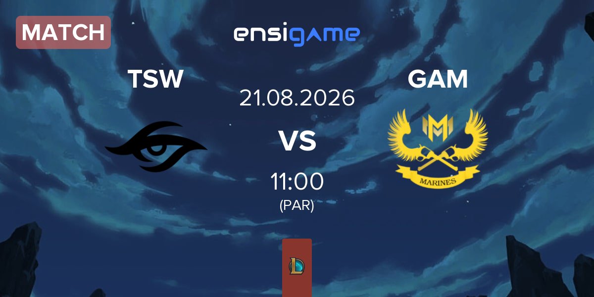 Partida Team Secret Whales TSW vs GAM Esports GAM | 21.08