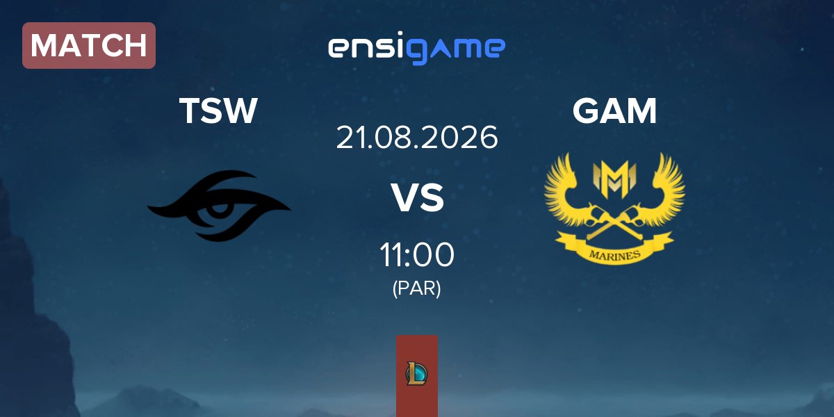 Match Team Secret Whales TSW vs GAM Esports GAM | 21.08