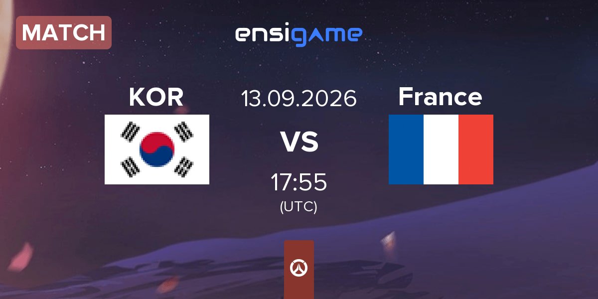 Match South Korea KOR vs France | 13.09