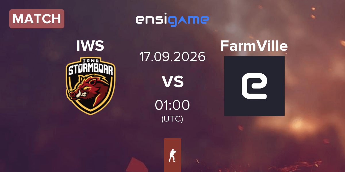 Match Iowa Stormboar IWS vs FarmVille | 17.09