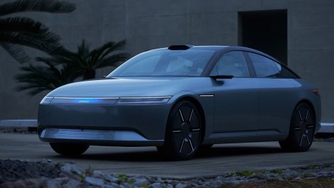 Sony showcased an electric car controlled by a PS5 gamepad