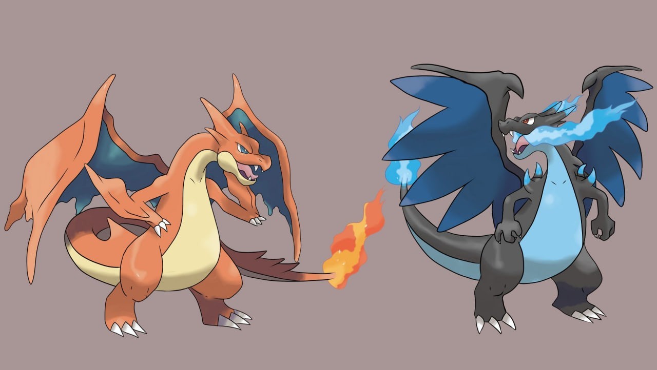 Mega Charizard X and Mega Charizard Y