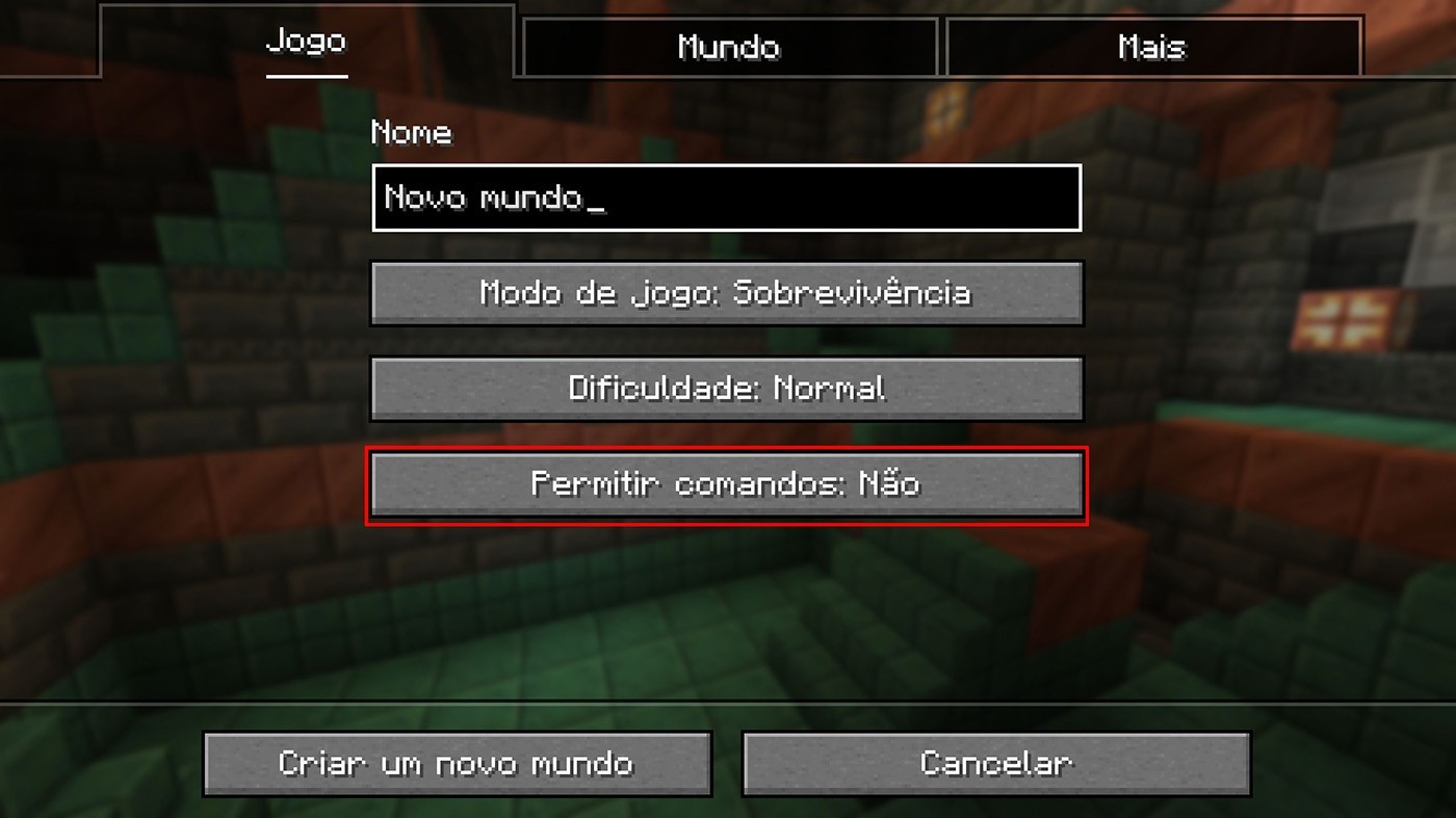 comandos no Minecraft