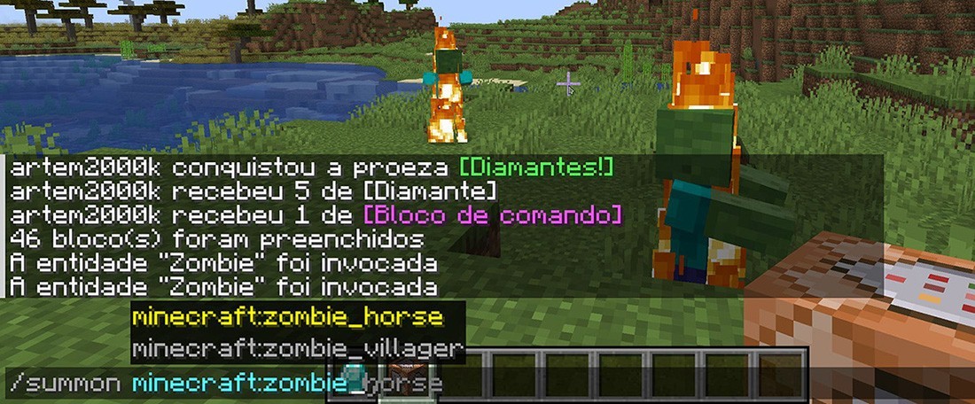 comandos no Minecraft