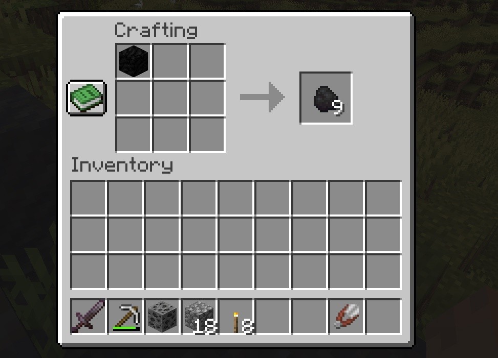 How to craft coal in minecraft