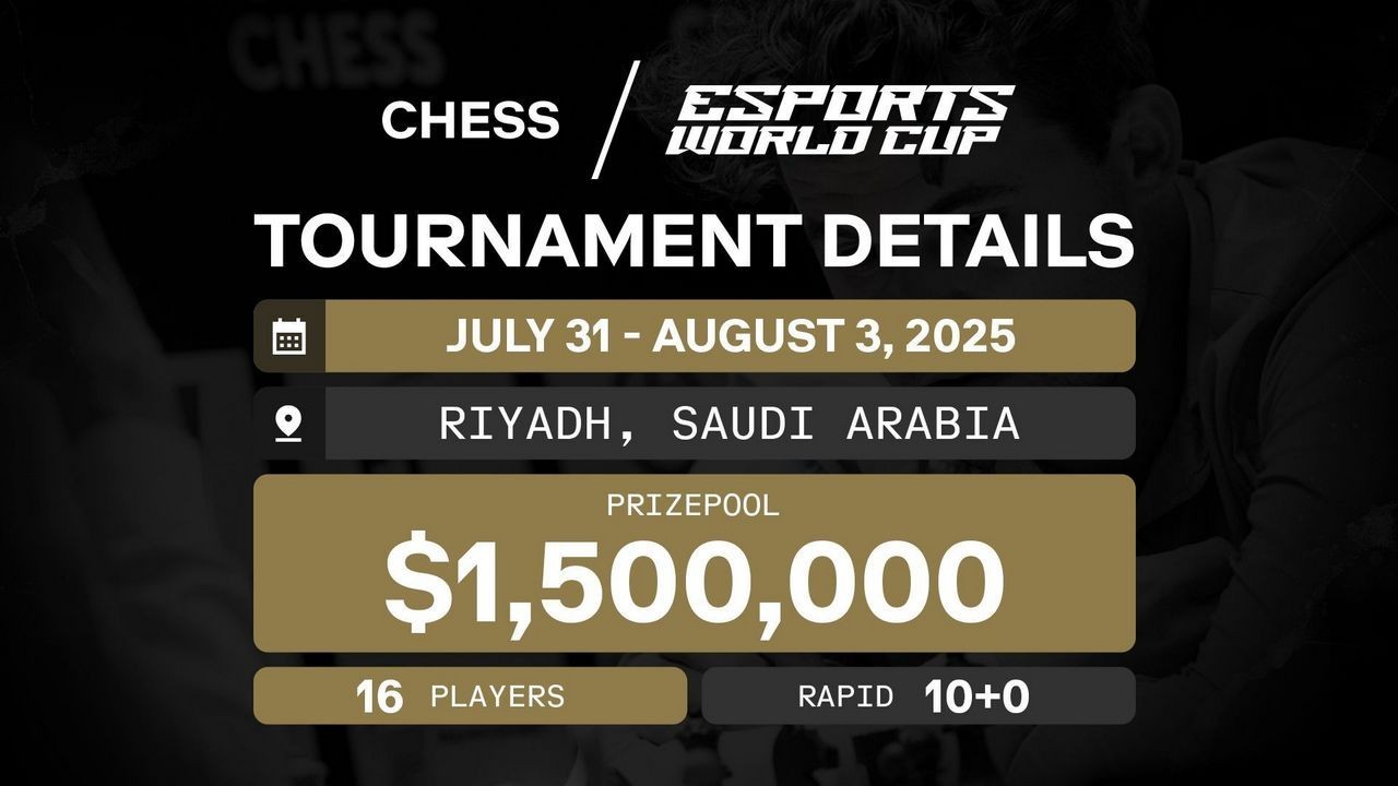 Xadrez é o novo jogo no Esports World Cup 2025