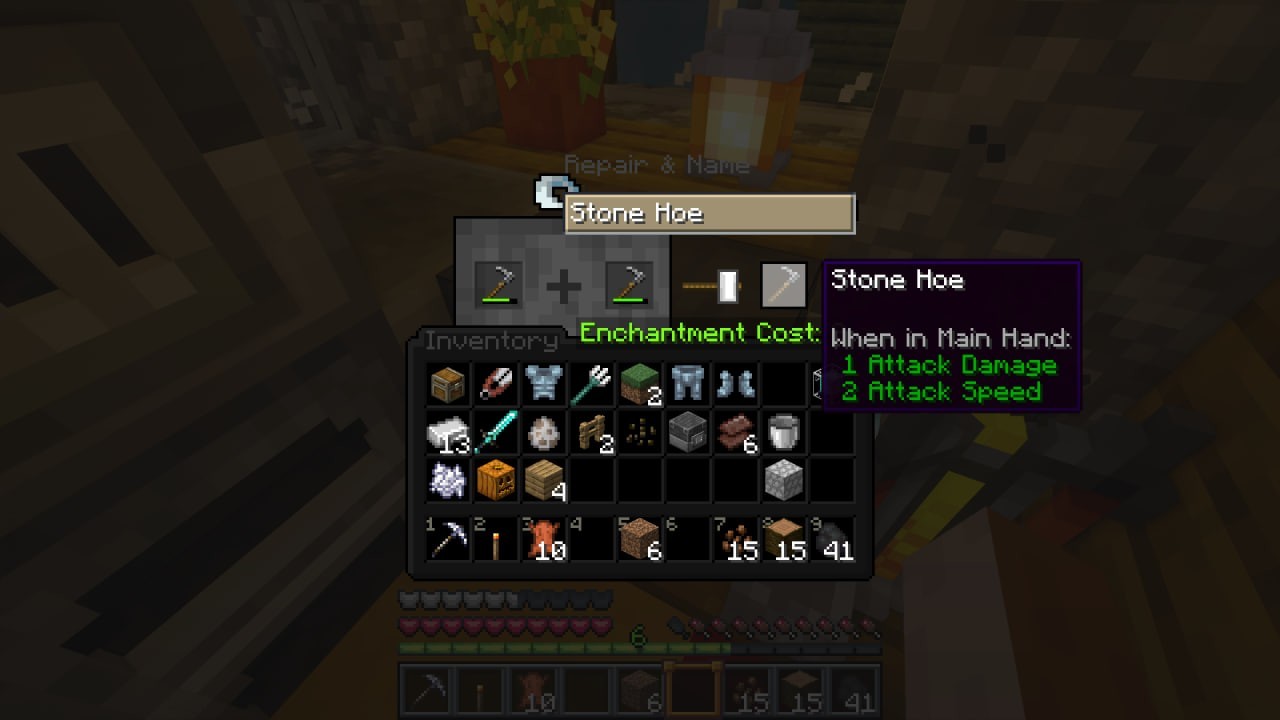 Repair items in Minecraft