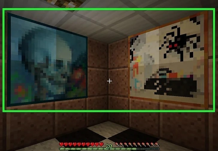 How to hang a painting in Minecraft