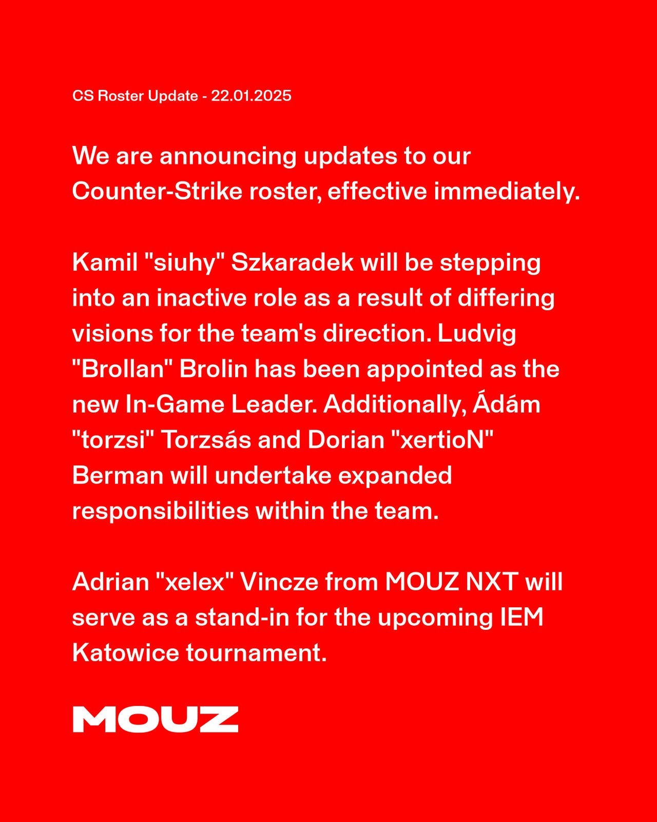 mouz announcement