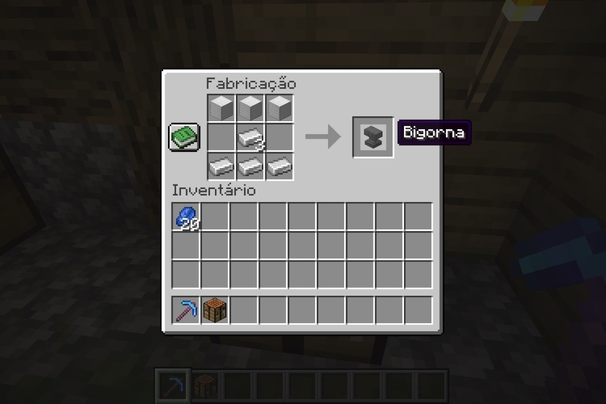  bigorna no Minecraft