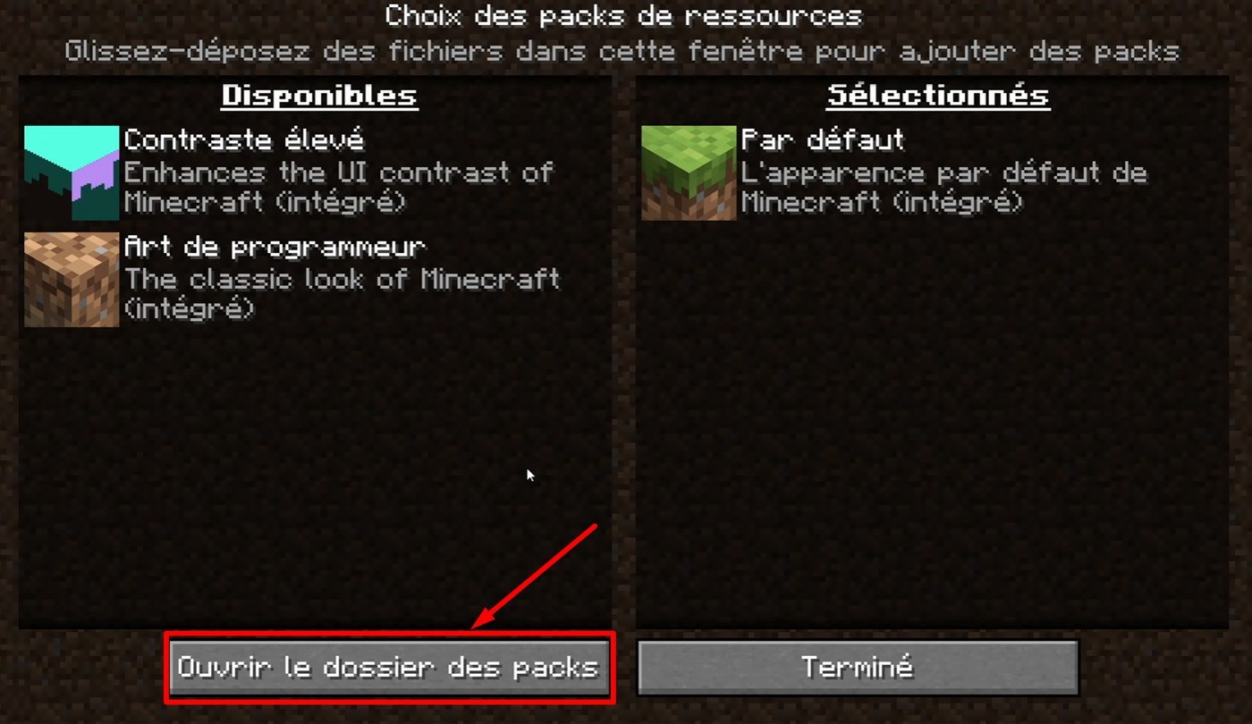 pack de texture sur minecraft