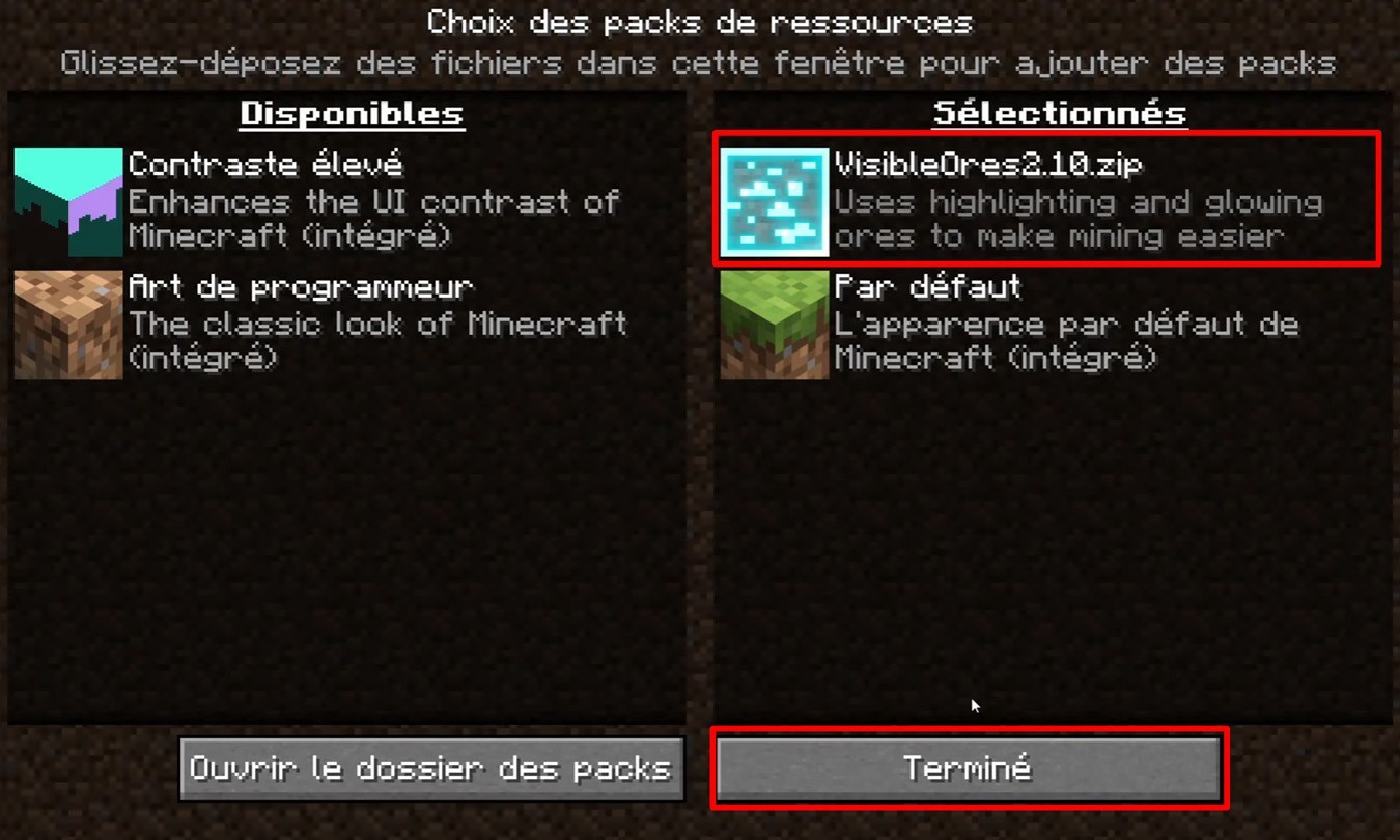 pack de texture sur minecraft