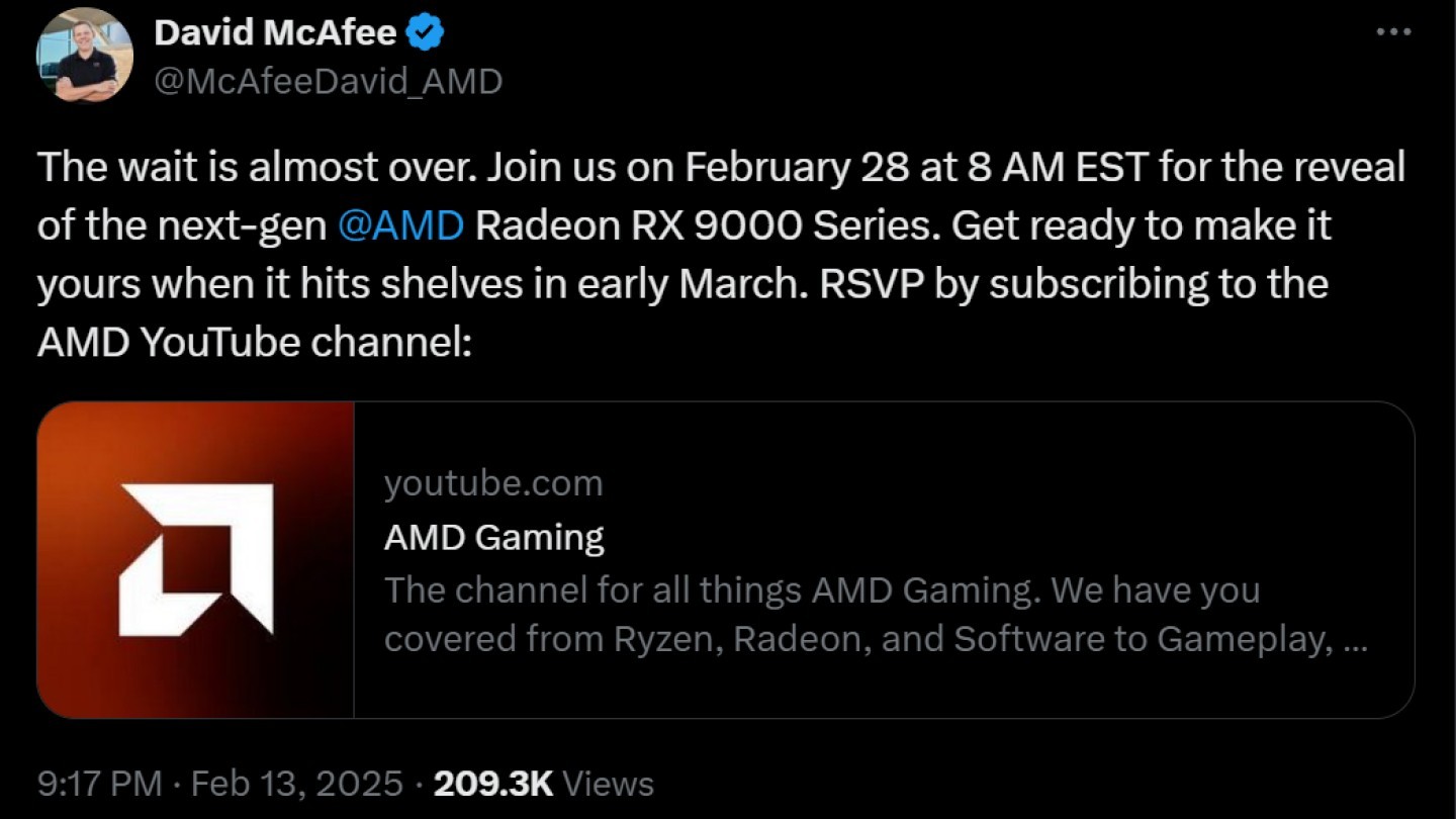 AMD Radeon RX 9000 Presentation Set for February 28