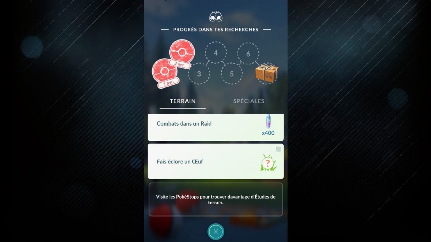 Développement dans Pokémon GO étape par étape niveaux dans le jeu