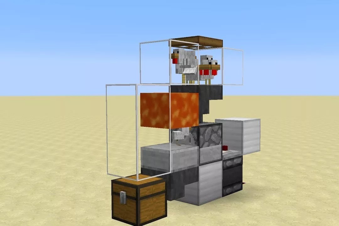 Fazenda automática Frango pronto Minecraft 