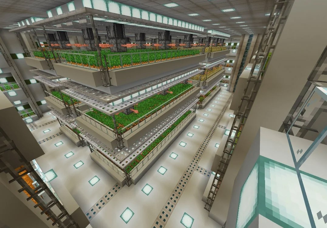 Laboratoire hydroponique souterrain Minecraft 