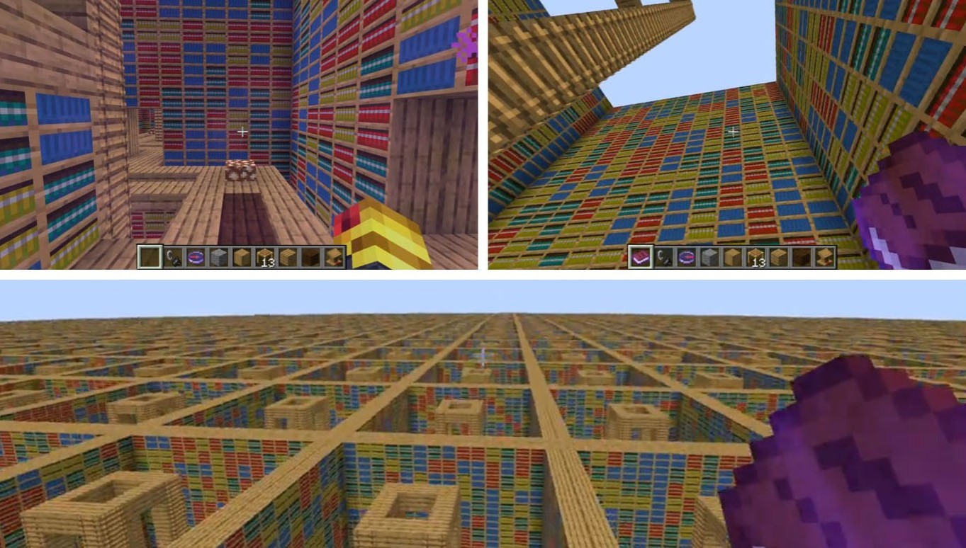 La Bibliothèque de Babel Minecraft 