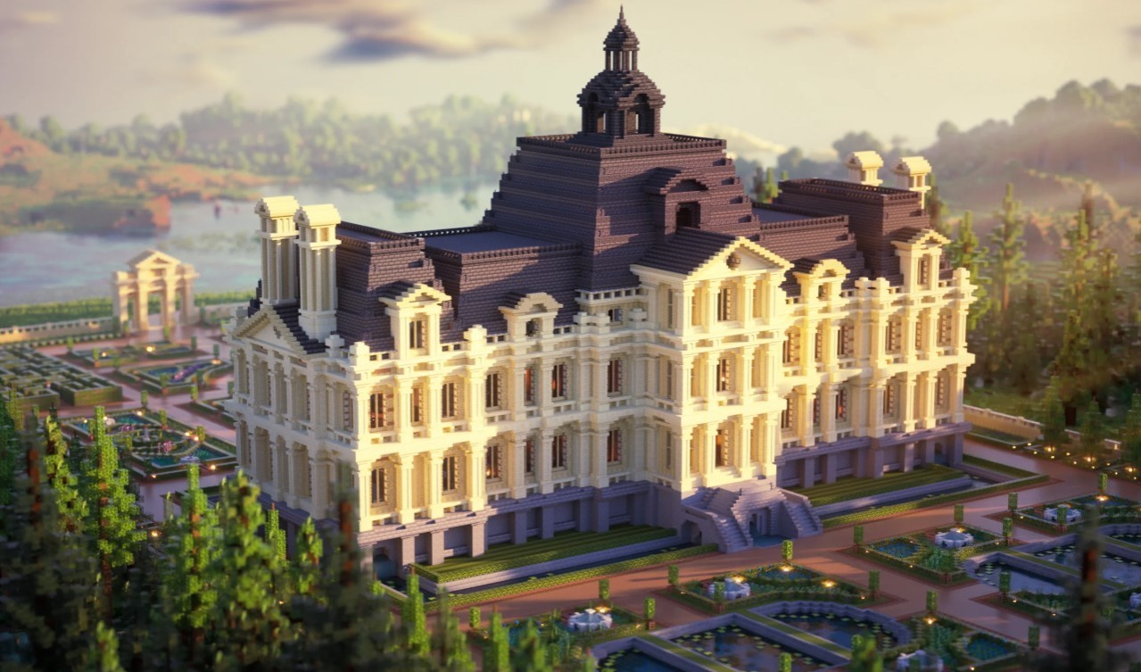 Château français avec jardins Minecraft 