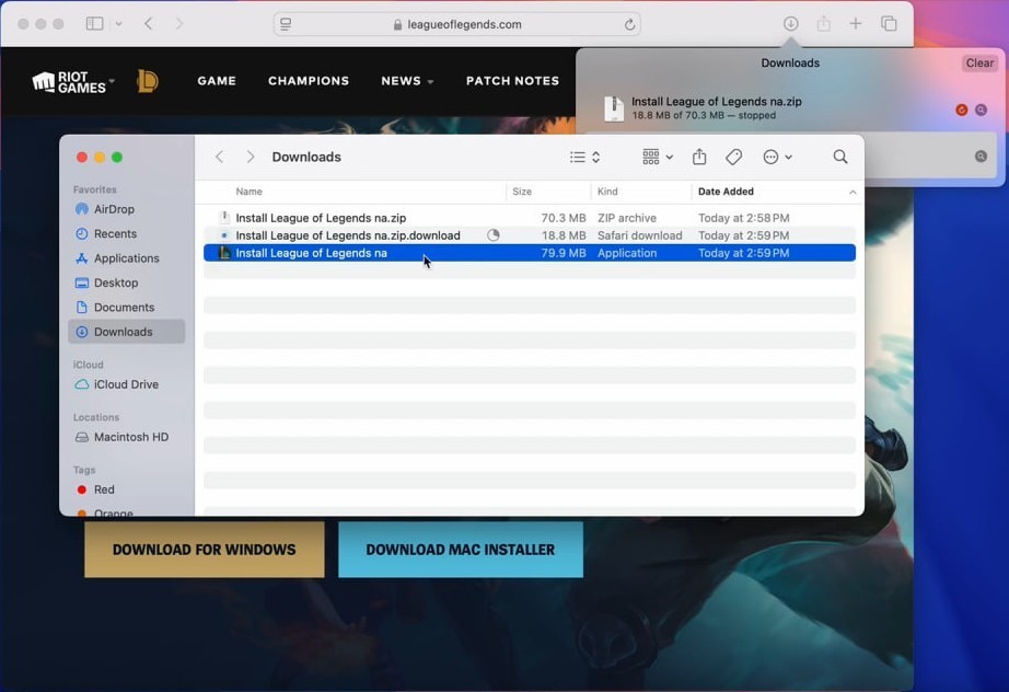 League of Legends sur Mac