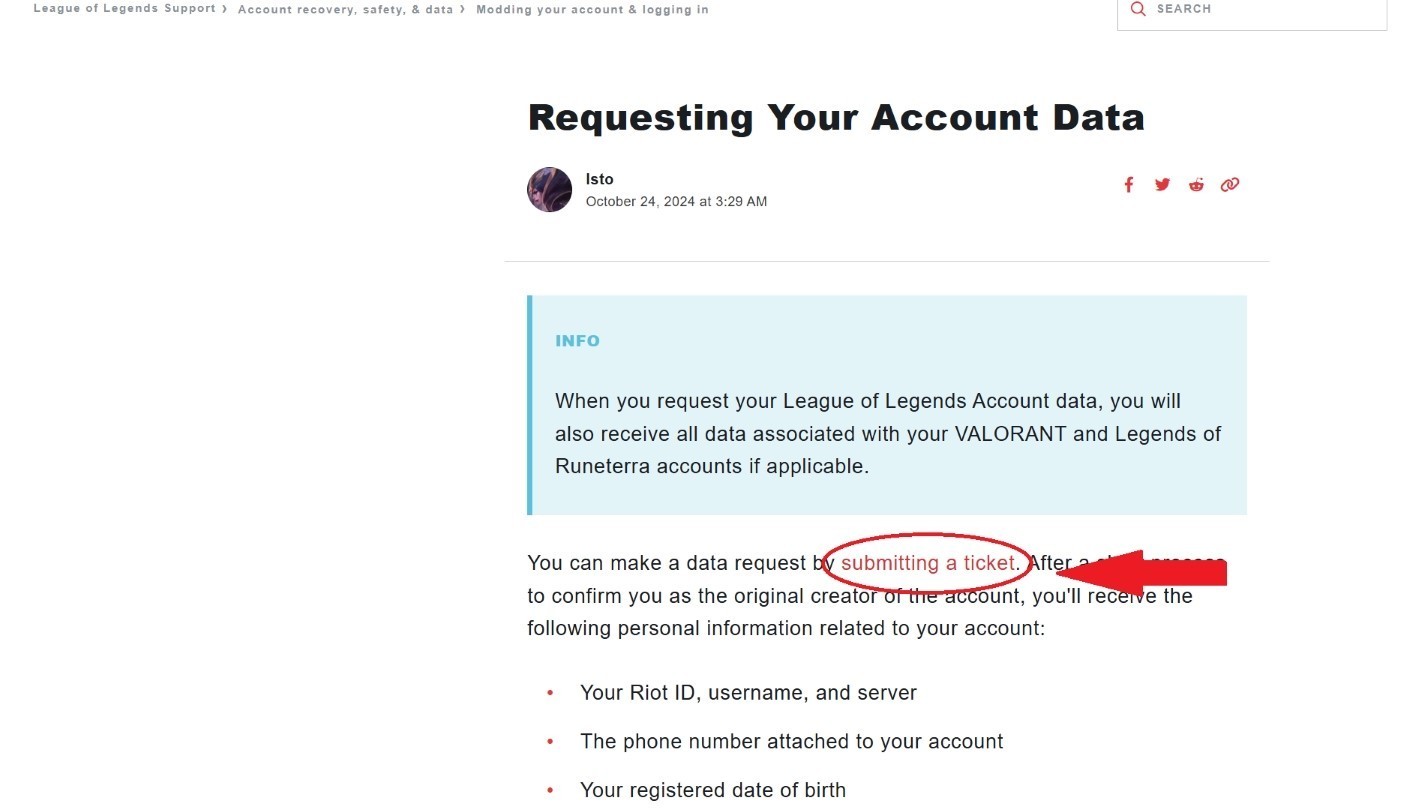 Request account Data LoL