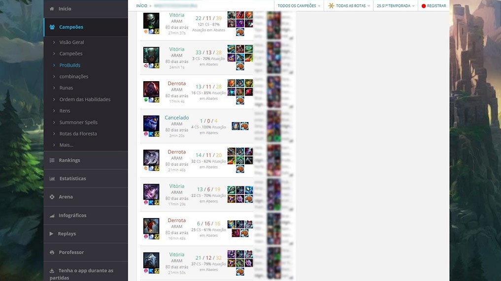 historico league of legends