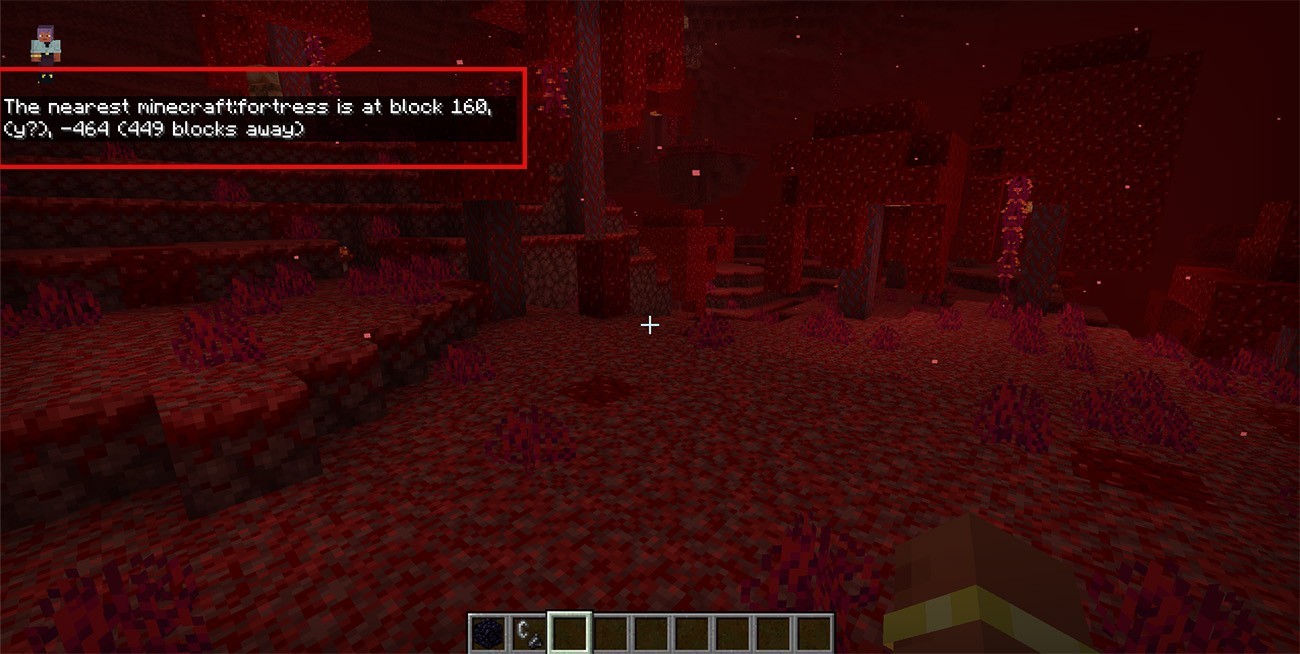 Searching nether fortress with Commands