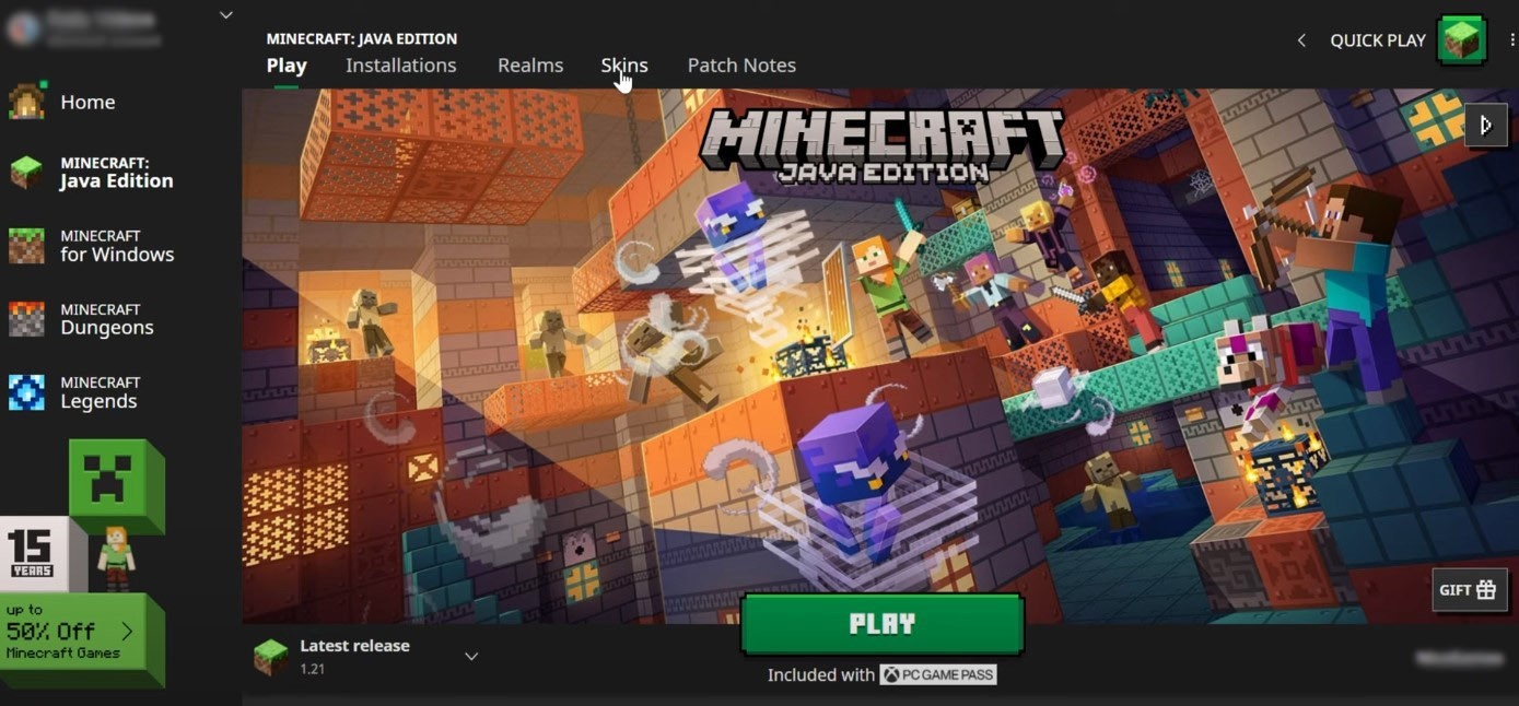 how to change character to alex minecraft java edition
