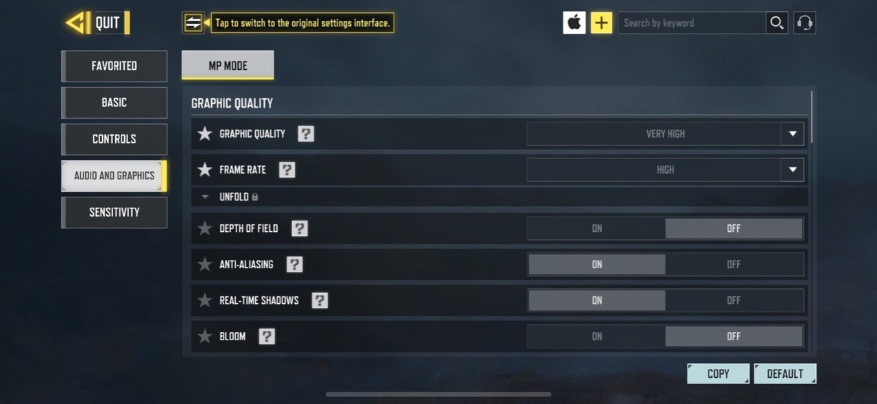 COD Mobile Best Settings