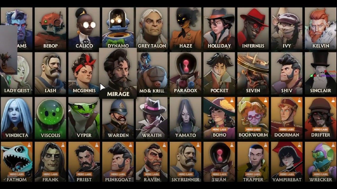 Character Roster from Deadlock's Closed Test