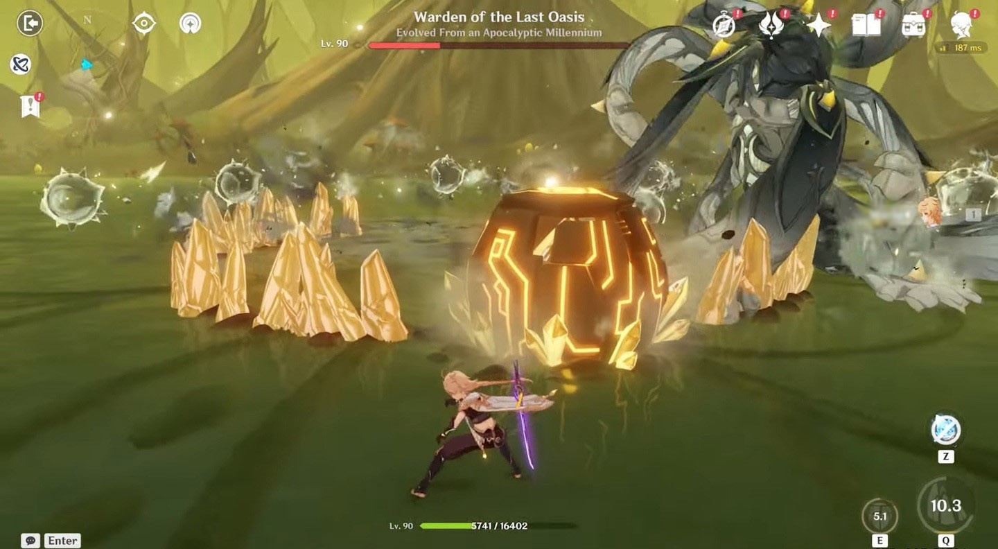 Thorn Projectiles phase one dendro dragon.