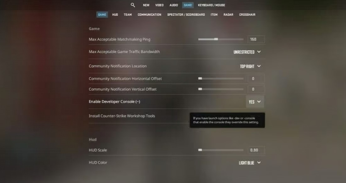 Como fazer o console aparecer cs2