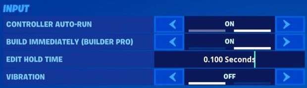 controller settings for Fortnite