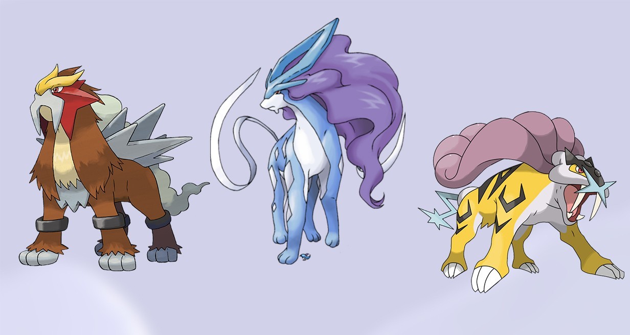 Raikou, Entei e Suicune