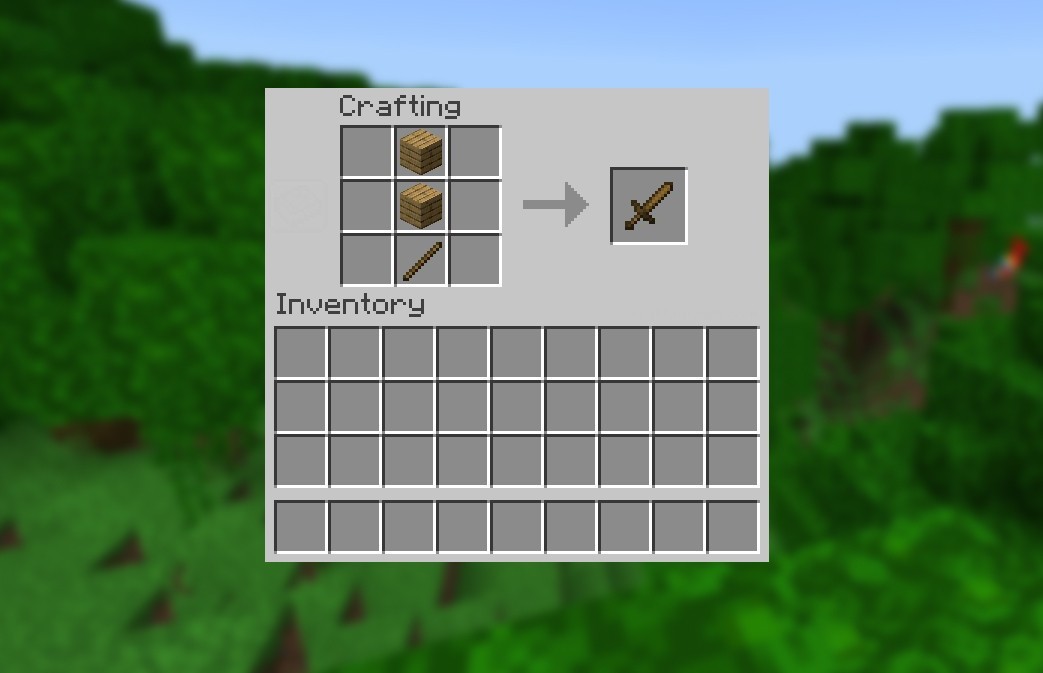 How to craft a wooden sword in Minecraft