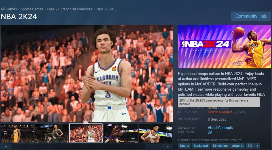 NBA 2K24 steam page