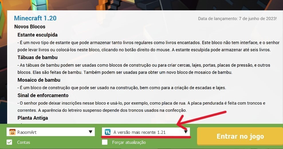 Versão Minecraft