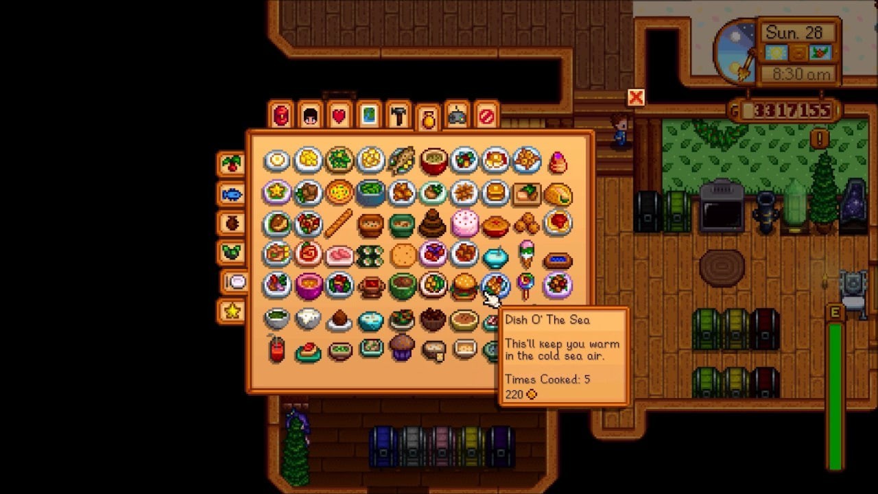 Expanded Cooking Stardew Valley