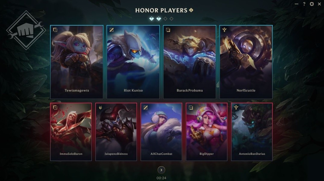 future honor menu in lol