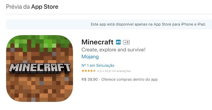 Minecraft para iOS