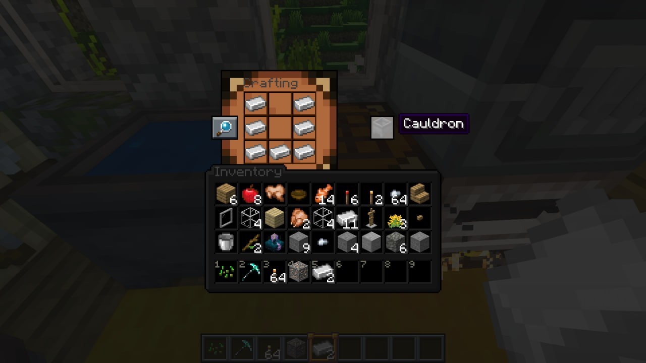 How to make a cauldron in Minecraft