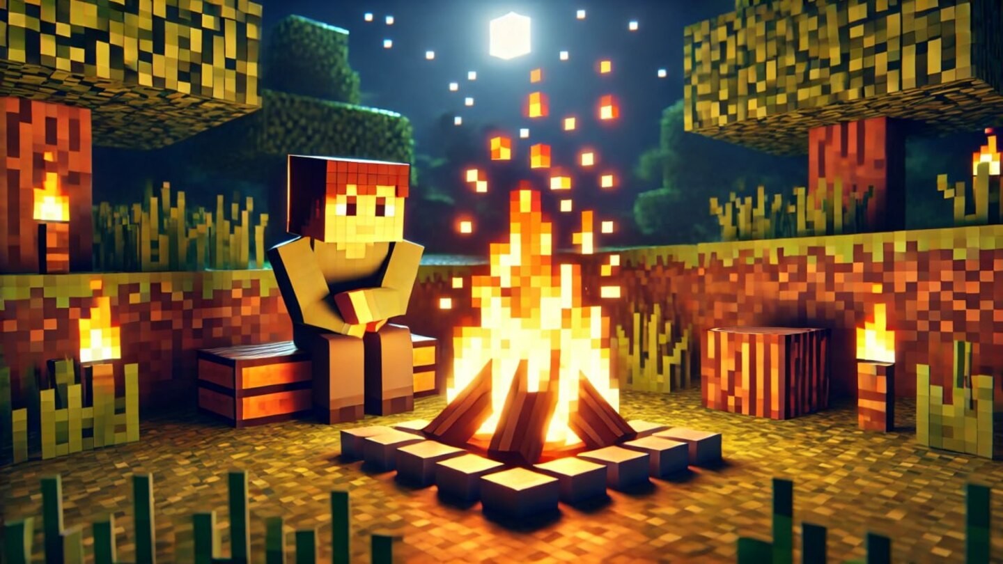 Basics of survival in Minecraft Building a campfire in the game